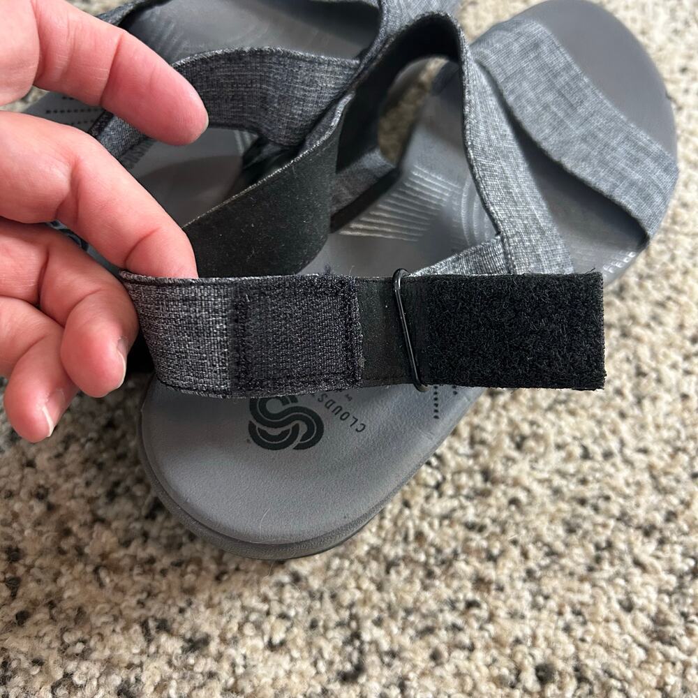 Clarks Gray Fabric Slingback Sandals - Picture 6 of 7